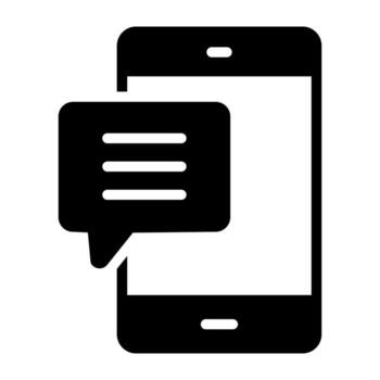 Bubble inside smartphone, icon of mobile message app vector