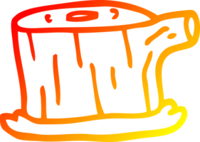 warm gradient line drawing of a cartoon tree log png