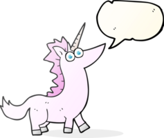 mano disegnato discorso bolla cartone animato unicorno png