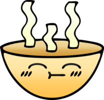 gradient shaded cartoon of a bowl of hot soup png