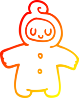 warm gradient line drawing of a cartoon human baby png