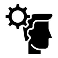 Avatar with gear, icon of manager vector