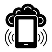A flat design, icon of cloud device vector