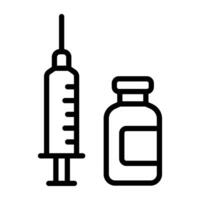 A trendy vector design of plastic syringe with vial, vaccination