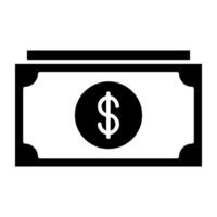 A glyph design, icon of money vector