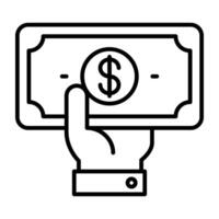 un lineal diseño, icono de dando dinero vector