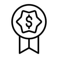 A linear design, icon of money badge vector