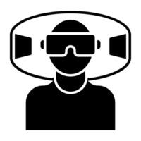 un único diseño icono de vr gafas de protección vector