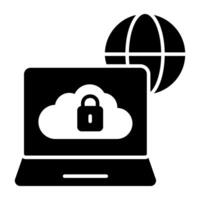 A flat design, icon of secure connected device vector