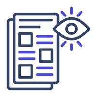 Chart with eye, icon of vision test vector