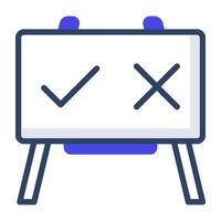 A flat design icon of presentation board vector