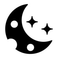 A glyph design, icon of moon vector