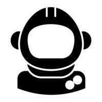 A glyph design, icon of space helmet vector