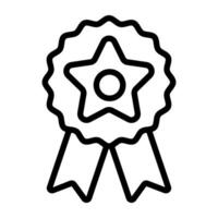 Editable linear design icon of star badge vector