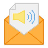 A flat design, icon of audio mail vector