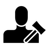 Avatar with hammer, icon of male judge vector