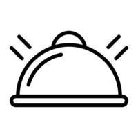 Cloche, food covering platter icon design linear vector