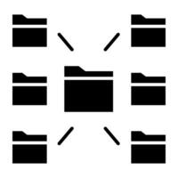 A modern style icon of folder network vector
