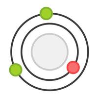A flat design, icon of planet orbits vector
