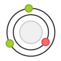 A flat design, icon of planet orbits vector