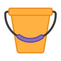 A plastic pail icon in flat design vector