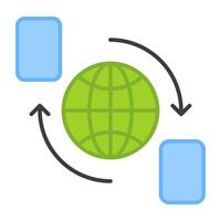 An icon design of global mobile transfer vector