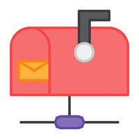 A flat design, icon of letterbox vector