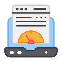 A flat design, icon of web speed test vector