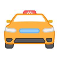 Icon of taxi, flat design of street car vector