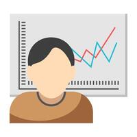 Editable flat design vector of business analyst