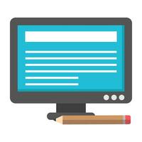 Editable flat design of online article writing vector