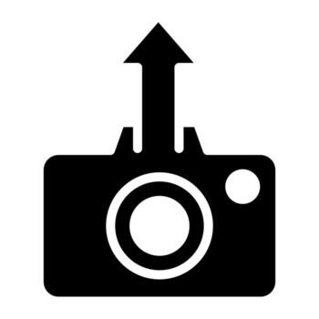 Trendy vector design of camera upload