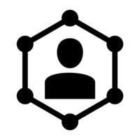 Icon of user connection glyph design vector