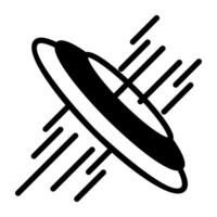 solid vector design of falling spaceship icon