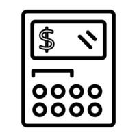 An icon design of number cruncher device, calculator icon vector