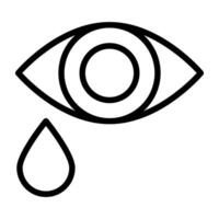 Eye with drop, crying eye icon vector