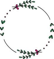 Round flower frame vector