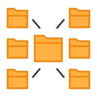 A modern style icon of folder network vector