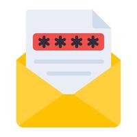 A flat design, icon of password email vector