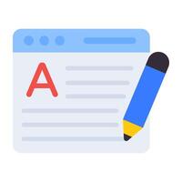 Conceptual flat design of online article writing icon vector