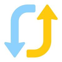 Trendy design of opposite direction arrows vector
