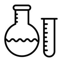 Lab flask with test tube denoting concept of experiment icon vector