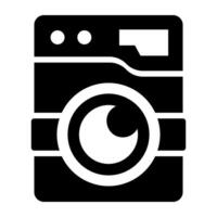 A solid design, icon of washing machine vector