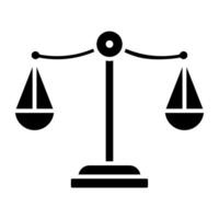 A glyph design, icon of justice vector