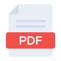 A flat design, icon of pdf file vector