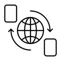 An icon design of global mobile transfer vector