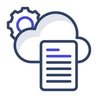 A flat design, icon of cloud document setting vector