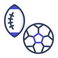 A linear design vector of footballs