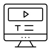 un lineal diseño, icono de vídeo tutorial vector