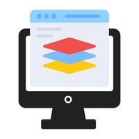 A flat design, icon of web layers vector